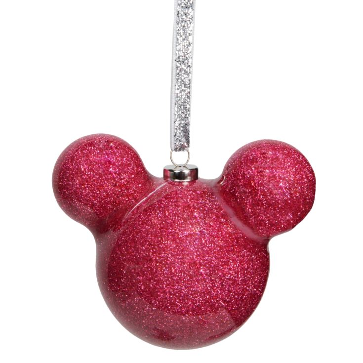 Disney Mickey Mouse Pink Glitter Bauble product image