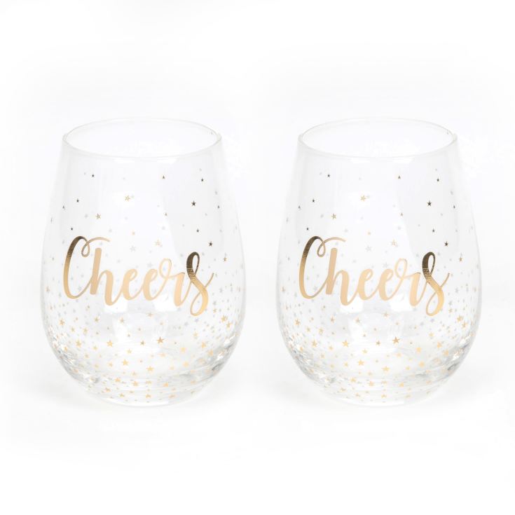 Set of 2 Gold Cheers & Sparkle Tumblers product image