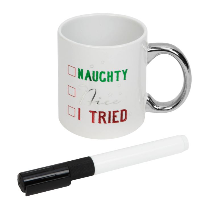 Naughty Nice I Tried Personalisable Mug with Pen product image
