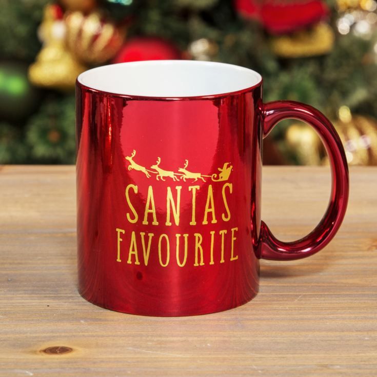 Santa's Favourite Red & Gold Electroplated Mug product image