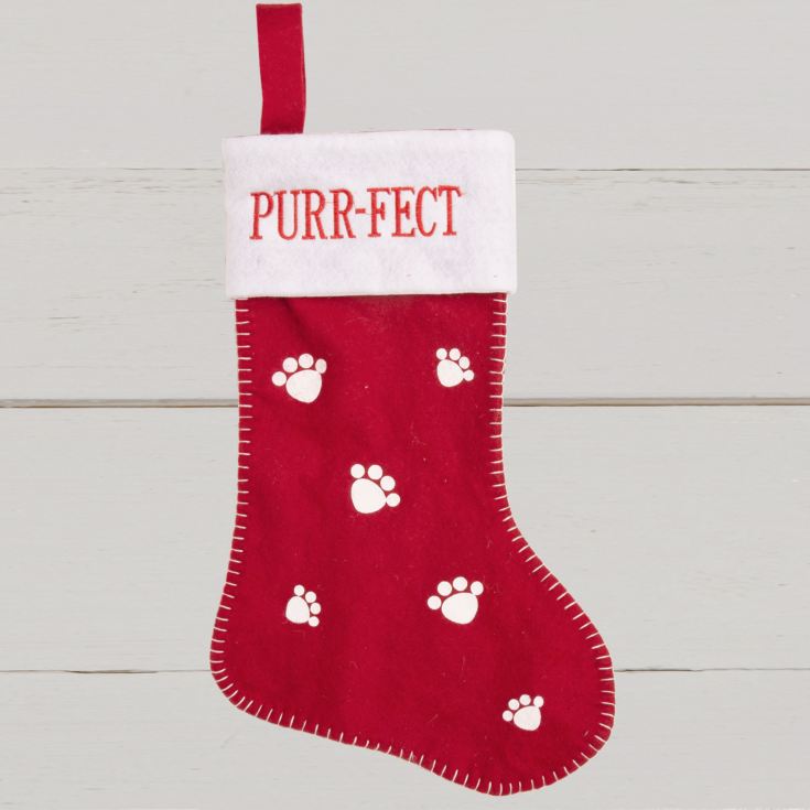 Red & White Cat Stocking - Purfect product image