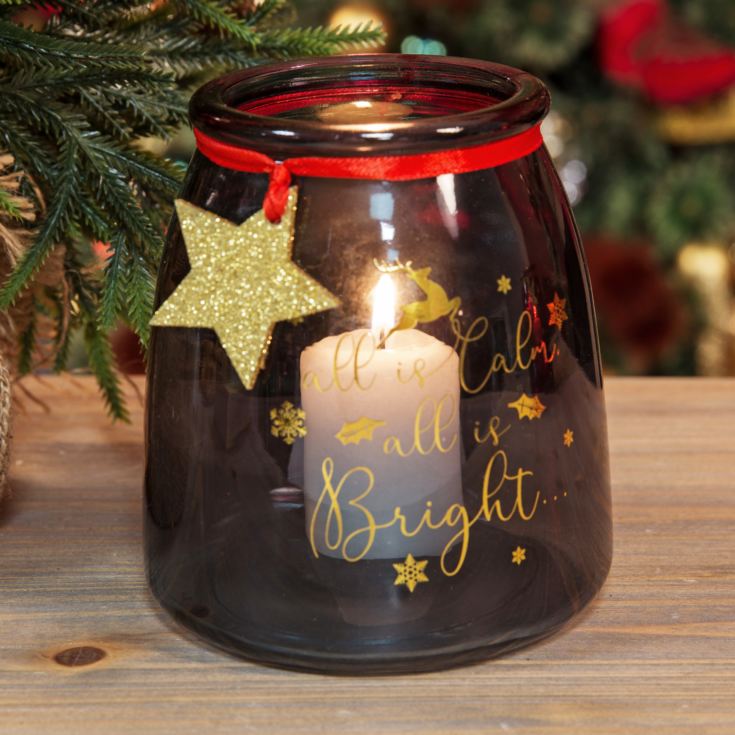 All Is Calm All Is Bright Glass Jar product image