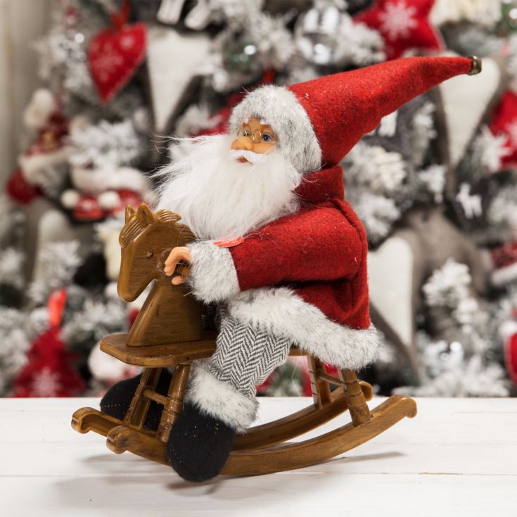 Musical Santa On Rocking Horse 25cm product image