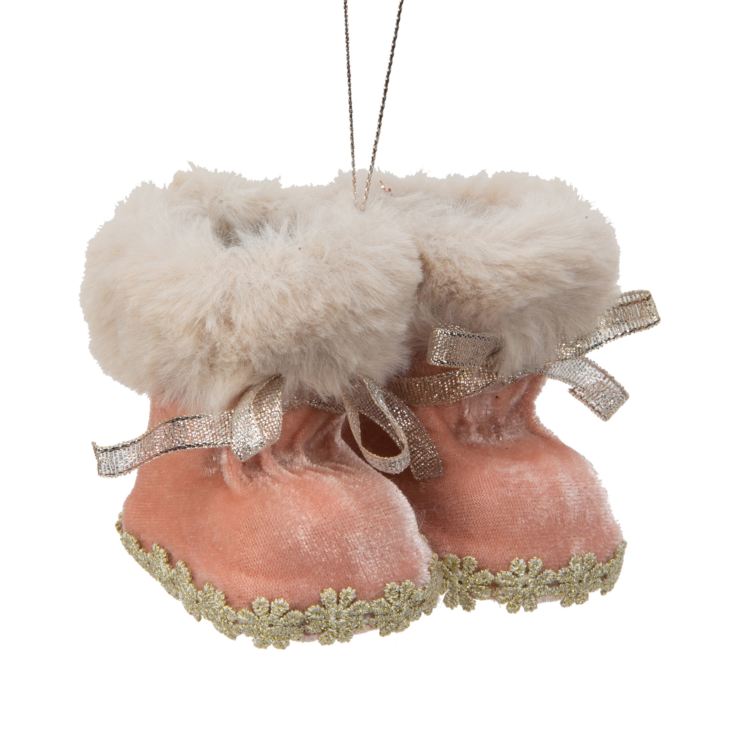 Blush Velvet Boots Tree Decoration product image