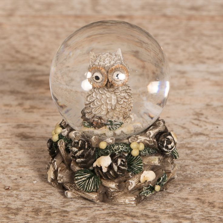 Hand Painted Owl Snow Globe - 6cm product image