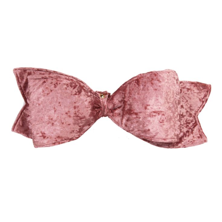 Large Velvet Blush Bow Tree Topper 17" product image