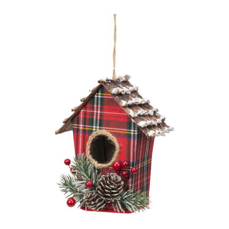 Tartan Bird House Tree Decoration product image