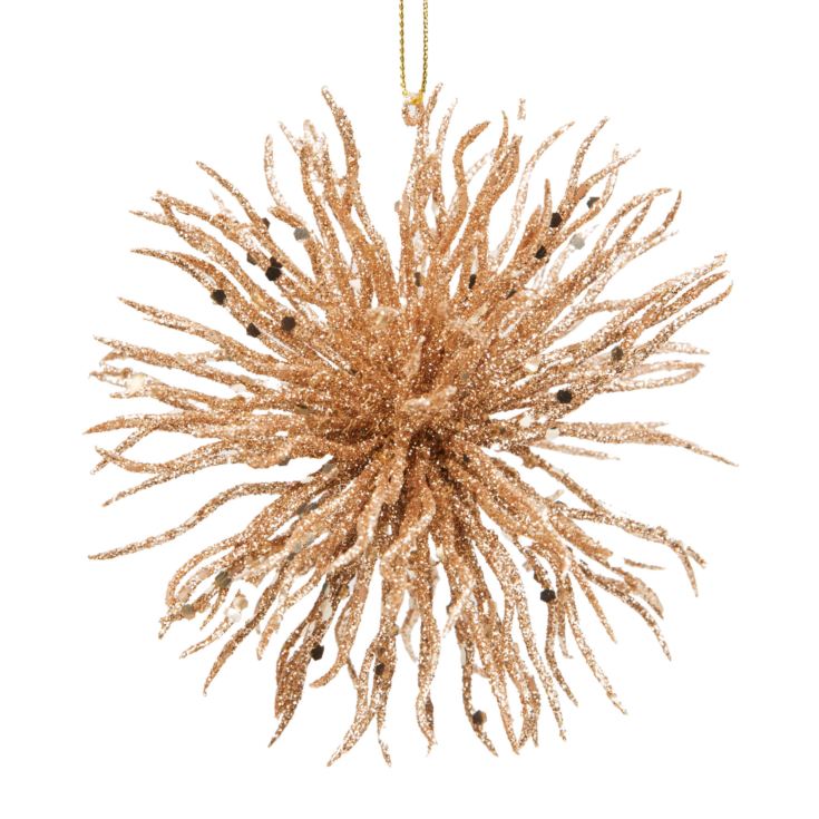 Gold Glitter Ball Hanging Decoration 4" product image