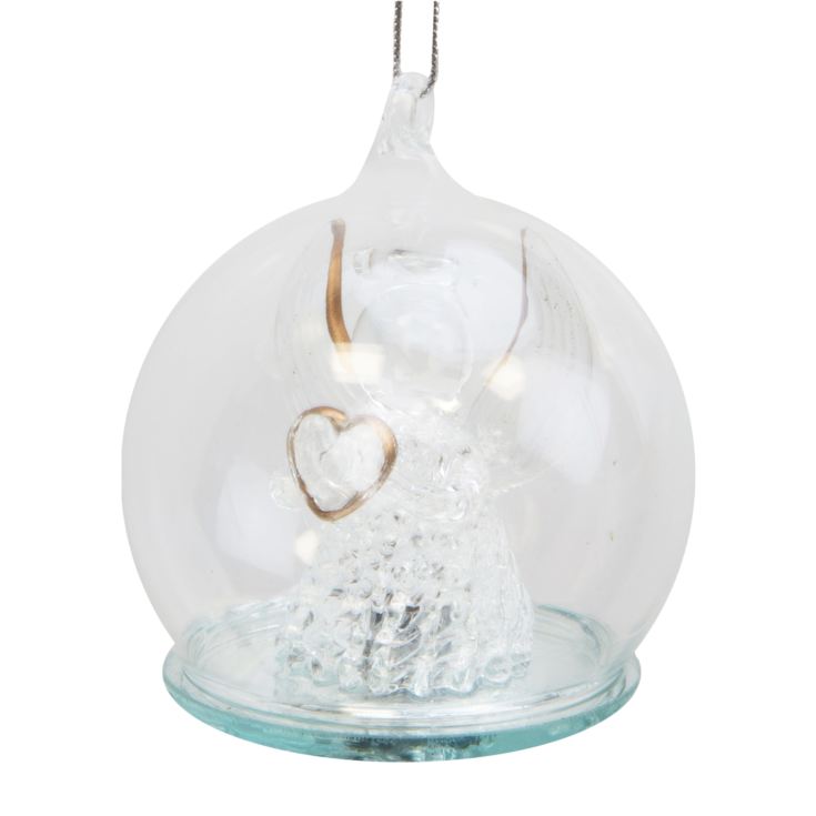 LED Glass Bauble Angel Holding Heart product image