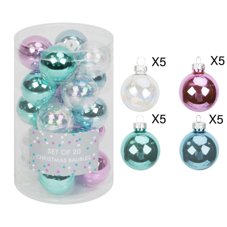 Set of 20 Four Colour Baubles 45mm product image