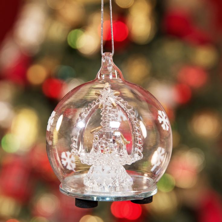 LED Glass Bauble with Nativity Scene 70mm product image