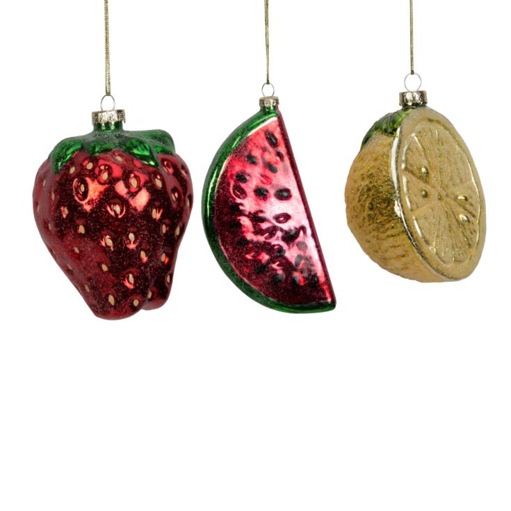Set of 3 Glass Fruit Baubles product image