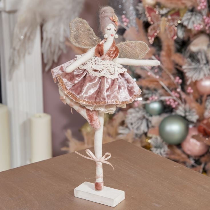 Blush Ballerina on Wooden Stand 30cm product image