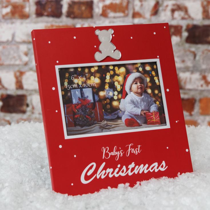 Baby's 1st Christmas 4" x 6" Red Photo Frame product image