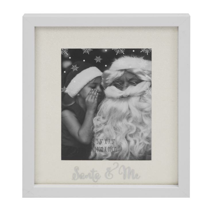 Glitter Mount White Photo Frame 3.5" x 5.5" - Santa & Me product image