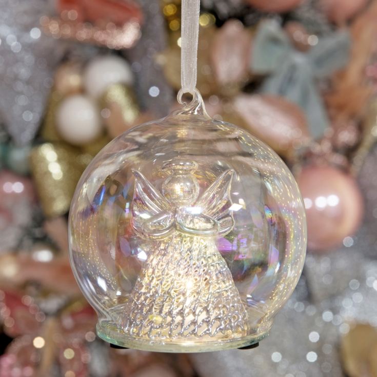 Fairy Queen Iridescent Glass LED Angel Bauble product image
