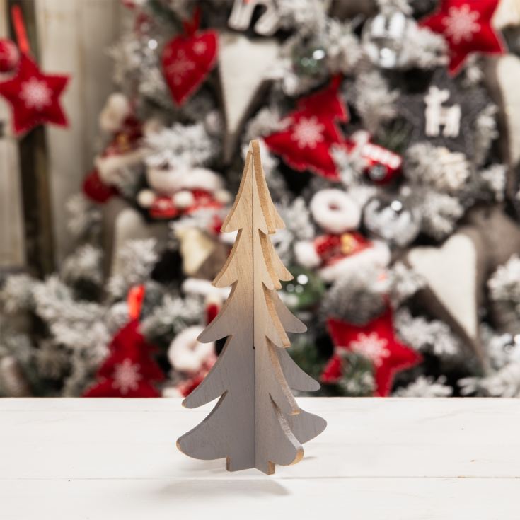 Small White Standing 3D Tree Ornament 20cm product image