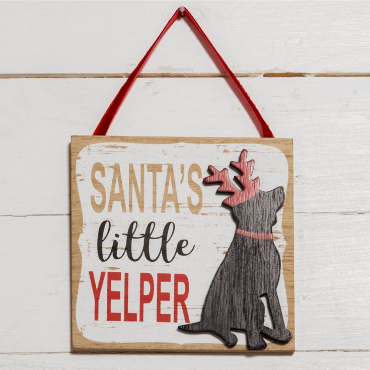 Santa's Little Yelper Dog Plaque product image