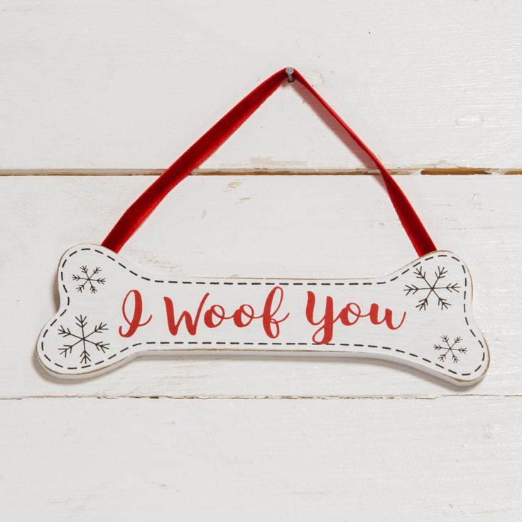 I Woof You Dog Bone Hanging Plaque product image