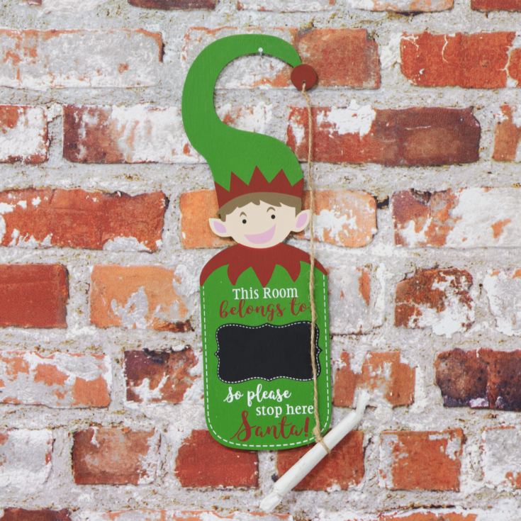 Elf Christmas Door Hanger with Chalk product image