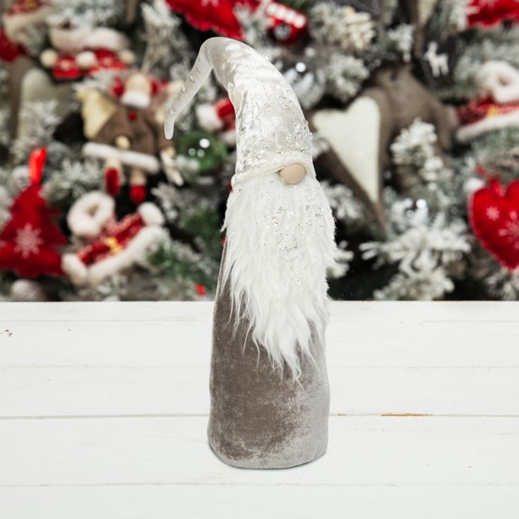 Grey Velvet Santa with White Beard product image