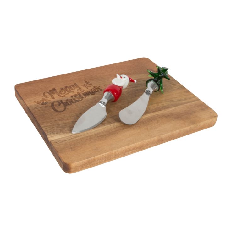 Merry Christmas Santa Claus Cheese Board & Knives Set product image