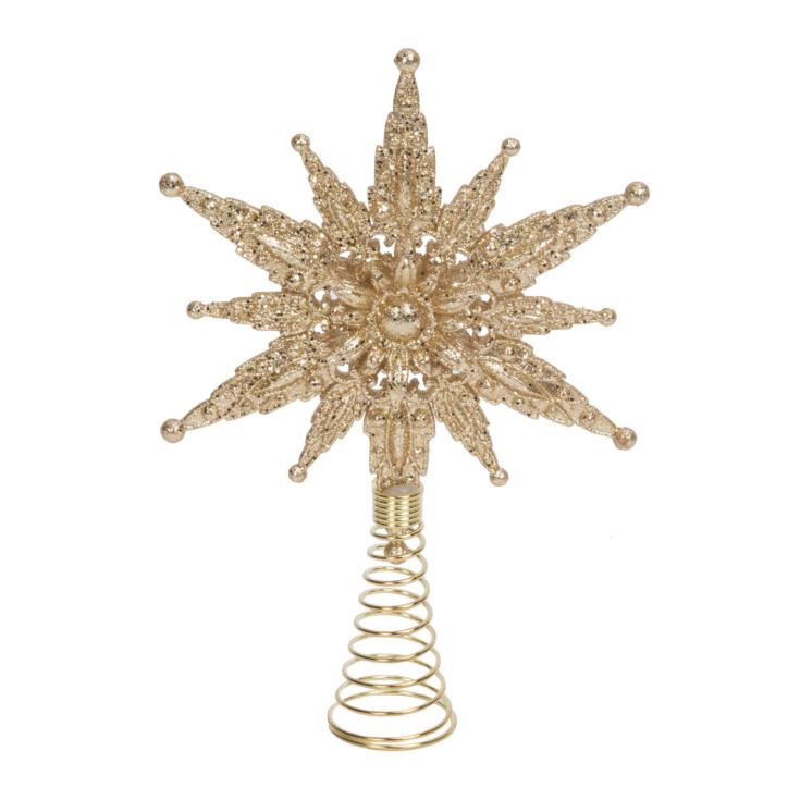 Gold Glitter Star Tree Topper - 24cm product image