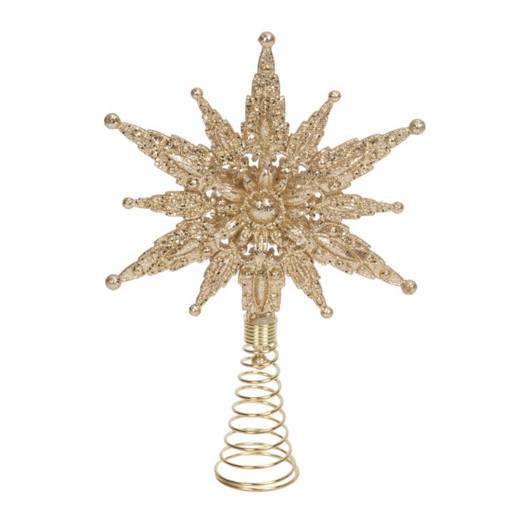 Gold Glitter Star Tree Topper 24cm