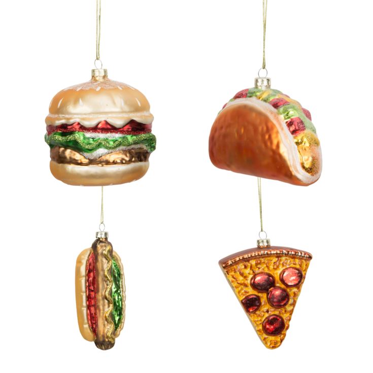 Set of 4 Glass Fast Food Baubles product image