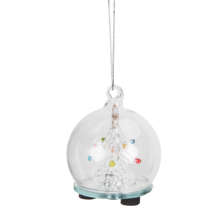 Light Up Glass Bauble with Tree Inside product image