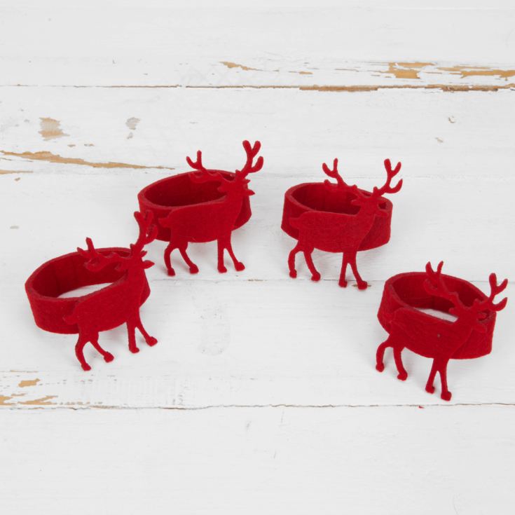 Set of 4 Red Felt Napkin Rings product image