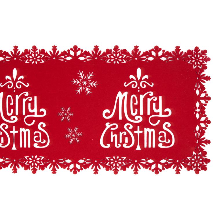 Red Felt Merry Christmas Runner 1.5m product image