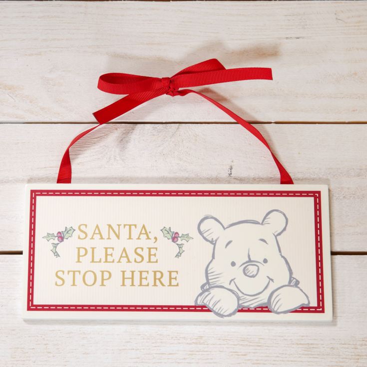 Disney Baby's First Christmas Santa Stop Here Sign - Pooh product image