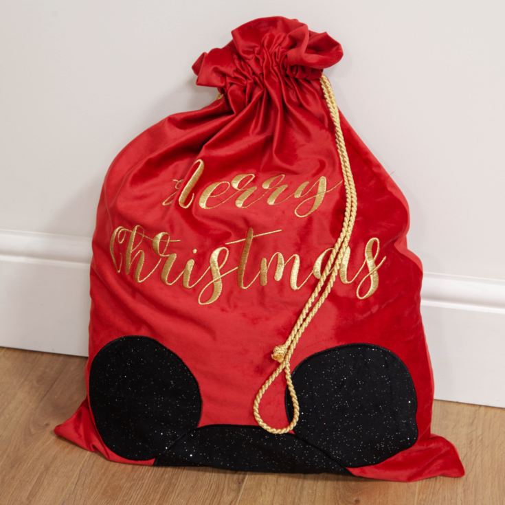 Luxury Red Velvet Disney Christmas Gift Sack - Mickey product image