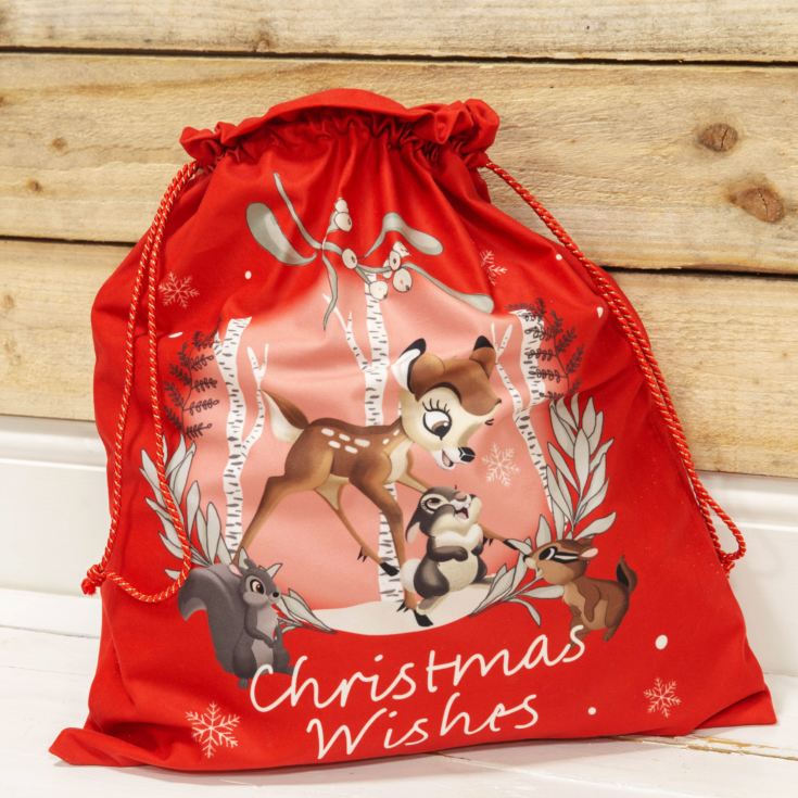 Disney Velour Fabric Bambi Gift Sack - Christmas Wishes product image