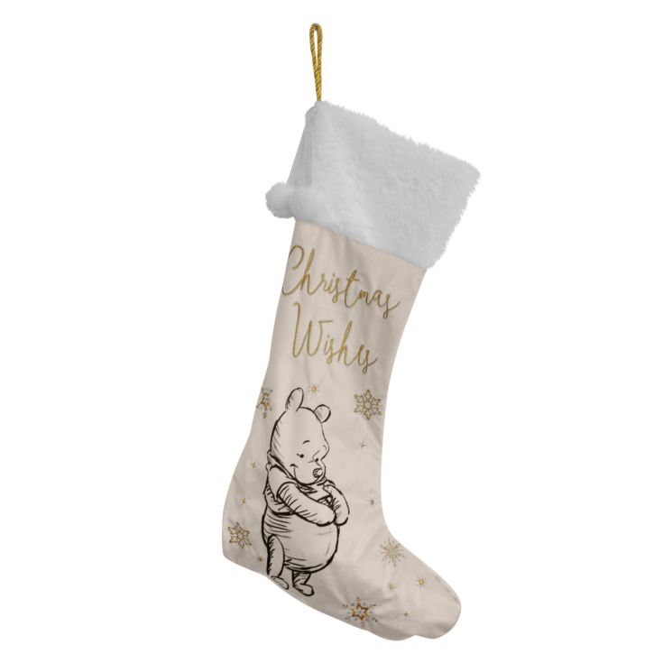 Disney White & Gold Velveteen Christmas Stocking - Pooh product image