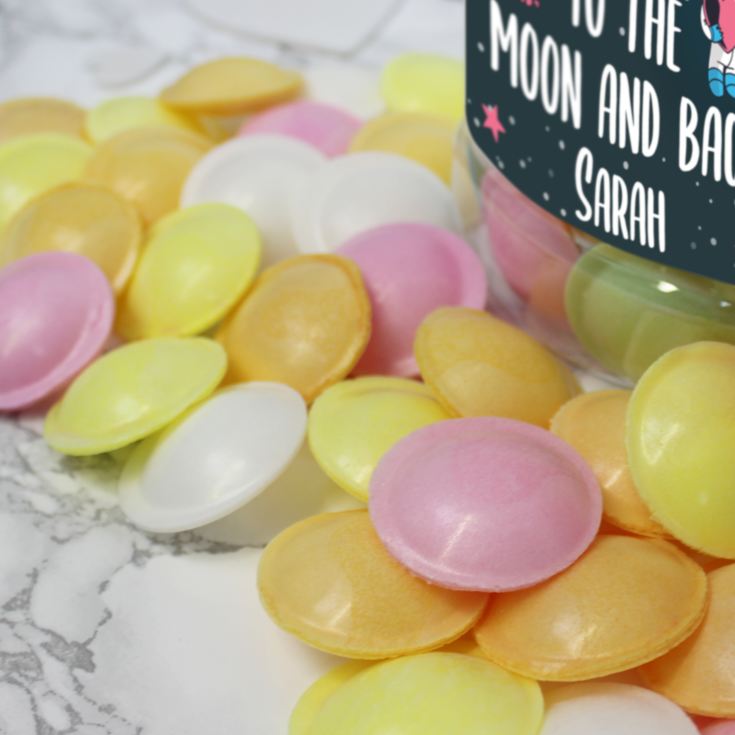 Personalised I LOVE YOU Flying Saucers Sweet Jar The Gift Experience