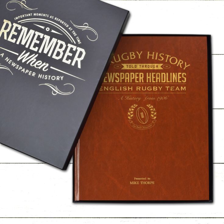 Personalised 100 Year English Rugby History Book product image