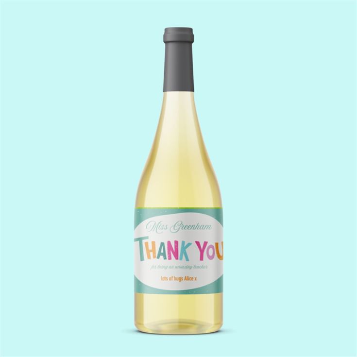 Personalised Thank You Teacher White Wine product image