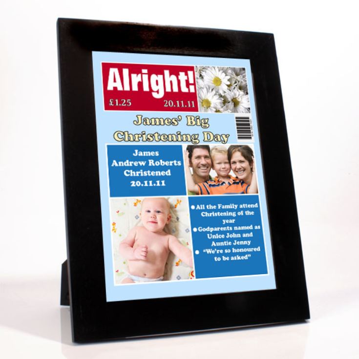 Personalised Christening Magazine Cover - Boy product image