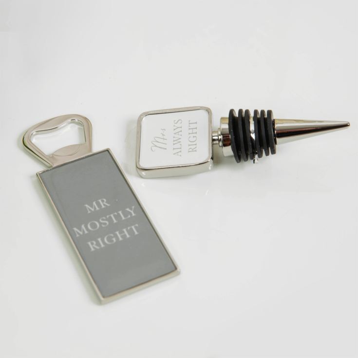 Mr & Mrs Bottle Opener and Stopper Set product image