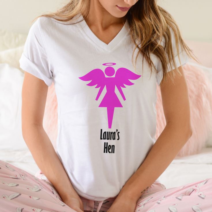 Pink Angel V-Neck T-Shirt product image