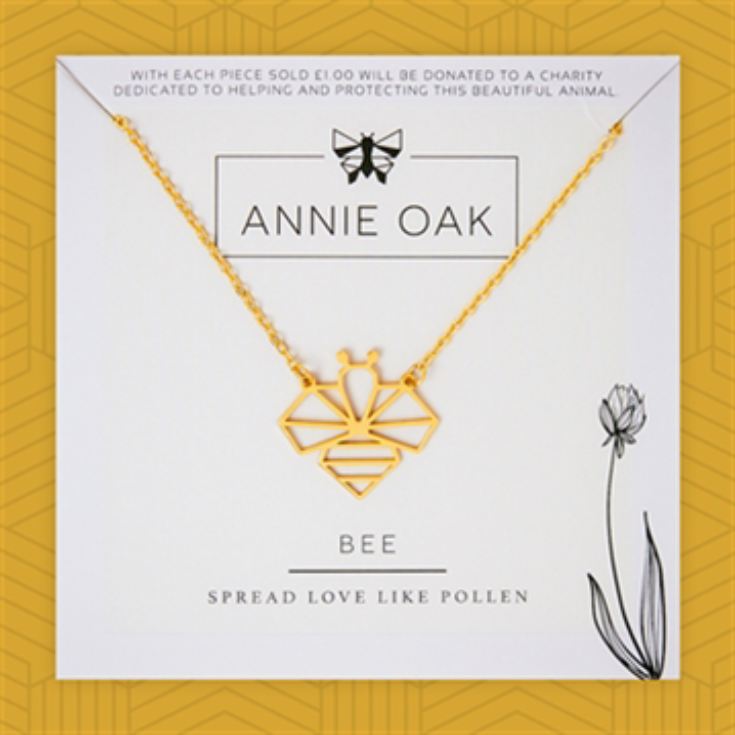 Geometric Bee Gold Necklace product image