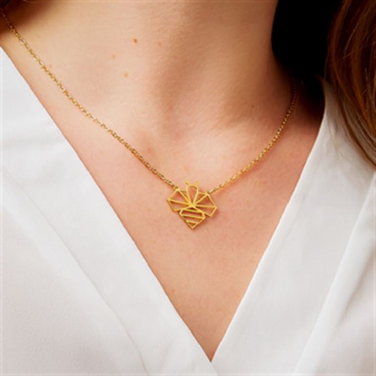 Geometric Bee Gold Necklace product image