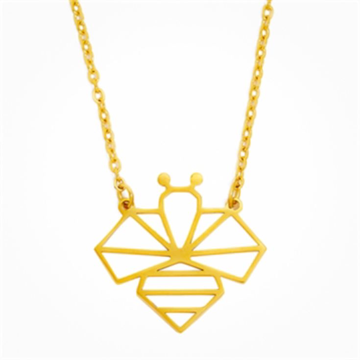 Geometric Bee Gold Necklace product image