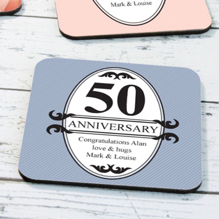 Personalised Pair Of Anniversary Coasters product image