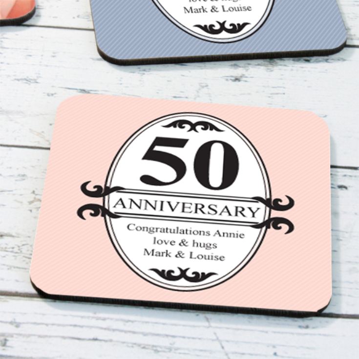 Personalised Pair Of Anniversary Coasters product image