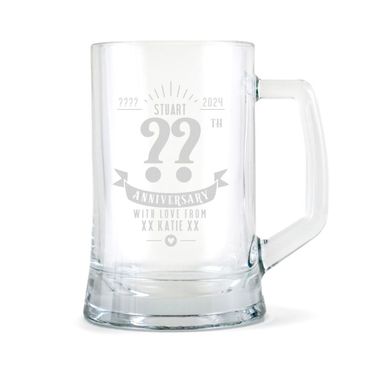 Personalised Anniversary Glass Tankard product image