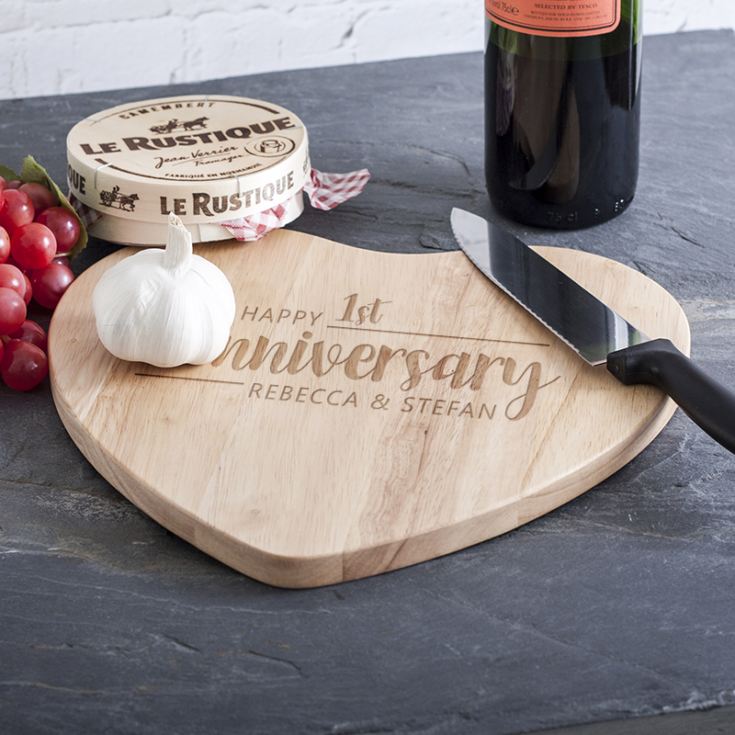 Personalised Anniversary Heart Wooden Chopping Board product image