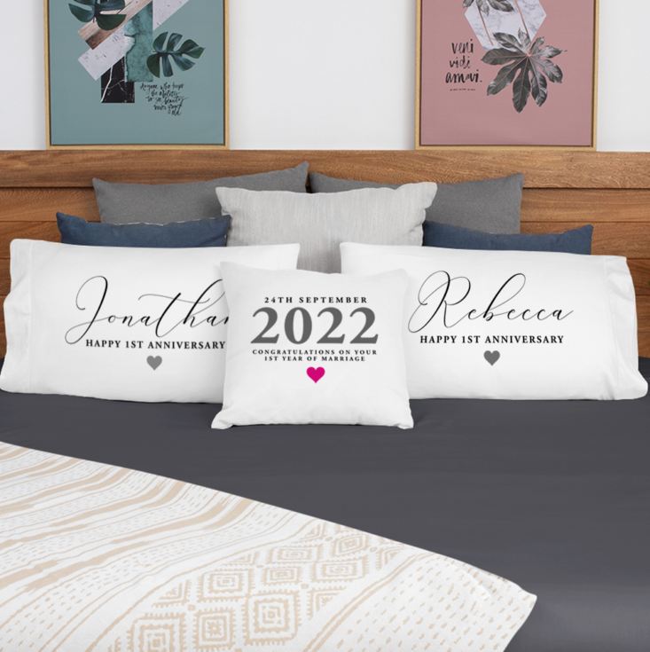 Personalised Anniversary Cushion And Pillowcase Set product image